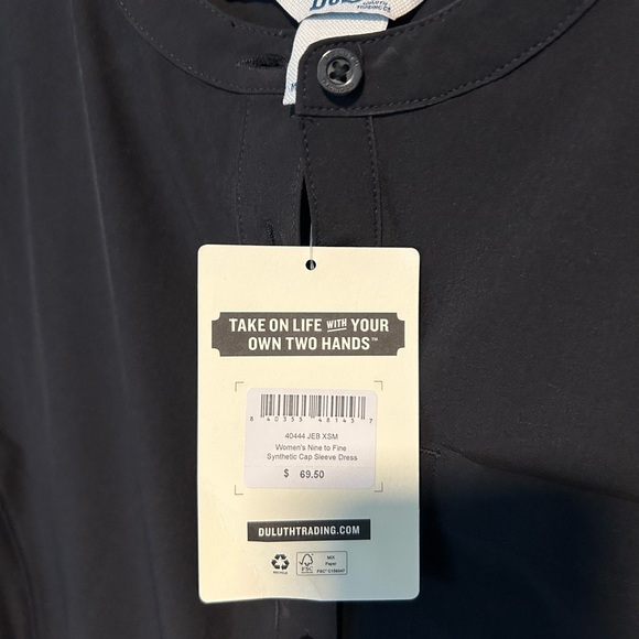 NWT Duluth Trading Nine to Five synthetic cap sleeve dress in BLACK. - Picture 4 of 8